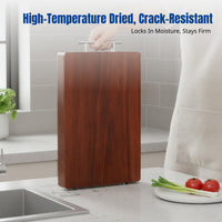 Hardwood Chopping Board, Black Ironwood Antibacterial Thick Cutting Board, Spore-Resistant Kitchen Board for Home