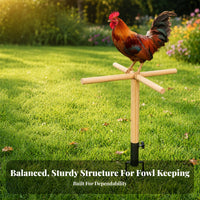 Black Metal Support Chicken Perch Stand Tightening Knob Ground Insert Perch Stand for Outdoor