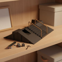 Includes 3 Fingerboards 6 in 1 Finger Skateboard Ramp Set Alloy Components Fingerboard Skate Park Kit Modular Design Miniature Skatepark Kit Great Gift Idea for Children, Teens, Fingerboarders, Tabletop, Desk