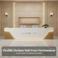 High-Gloss Finish Modern Reception Desk Sturdy Construction Luxury Cashier Counter Spacious Storage Salon Reception Desk Thickened 18mm Board for Receptionists, Business Owners, Office Managers, Hotel Lobby, Boutique