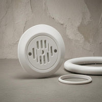 White Pool Inlet Outlet Fitting ABS Plastic Swimming Pool Inlet Fitting Low-Height Replacement Part Slotted Grille