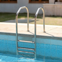 Pool Steps with Handrails Flange-Mounted Stainless Steel Pool Ladder Anti-Slip