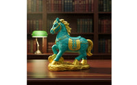 Wealth Attracting Resin Horse Coin Bank Desktop Ornament Home Decoration Vibrant Colors for Children