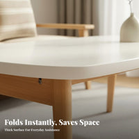 Portable Foldable Rectangular Table Easy Storage Household Furniture Compact Design Floor Desk Sturdy Construction for Apartment Dwellers, People in Small Homes, Student Dormitory, Outdoor, Living Room, Bedroom