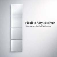Self Adhesive Full Body Mirror for Wall, Acrylic Sticker for Bedroom Room 30x120cm Heart Shape Decor