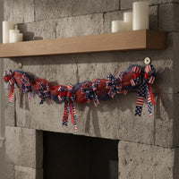 Wholesale American Flag Garland Easy to Hang USA Flag Garland Indoor Outdoor Use Independence Day Bunting Reusable for Independence Day, Event Venue, Storefront
