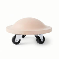 Exercise Wheel with Caster Wheels Smooth-Rolling Wooden Exercise Wheel Compact for Athletes, Indoor Floors, Home Gym