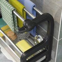 Bathroom Sink Organizer, Carbon Steel Wall Mounted Kitchen Accessory, Dual-Use Sponge Holder for Countertops, Utility Storage for Washing Up