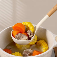 Utensil Holder with Rotating Stand and 7 Piece Cooking Utensils Set, Silicone Kitchen Utensils Set with Wooden Handles, Slotted Spoon