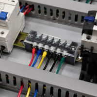 TB-1506 DIN Rail Terminal Block, 600V 15A, 100 pieces 6-pole, for control cabinet & DIYers, secure electrical connection