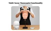 Female Head Model Display stand Mannequin Head Stand Hat Display Mannequin for Hair Stylists, Cosplayers, Salon, Retail Store