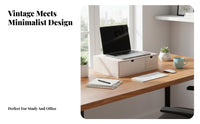 Desktop Storage Shelf with Drawers Multi-Functional Computer Stand with Drawer