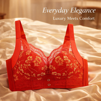 Support Bra with Full Coverage Lace Design for Plus Size Women, Underwire and Multi-Hook Closure for Everyday Comfort and Fit, Minimizing Silhouette