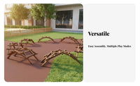 Carbonized Wood Toy Blocks Mortise and Tenon Design Carbonized Wood Blocks Sensory Training Interlocking Construction Logs for Preschoolers, Backyard