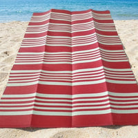 Picnic Blanket and Camping Mat for Outdoor Use, Waterproof Mat with Striped Polypropylene Design, Extra Large Beach Blanket