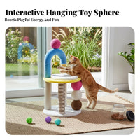 Chair-Shaped Feline Climber Multi-Functional Feline Activity Climber Sturdy and Stable Sharpening Post for Feline Owners, Indoors, Apartment
