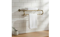 Wall-Fixed Towel Rack with Shelf Rust Resistant Washroom Towel Rack with Shelf Rustproof