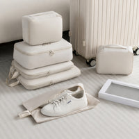 5 Pieces Soft-Sided Five-Piece Luggage Organizer Set Carrying Handles Zippered Travel Bag Set Rectangular