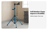 Foldable Bike Repair Stand Adjustable Height with Tool Tray for Garage