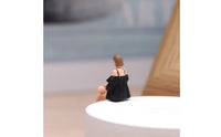 Cross-Legged Woman Figurine 1/64 Scale Seated Woman Figurine Refined Facial Details Female Resin Sculpture