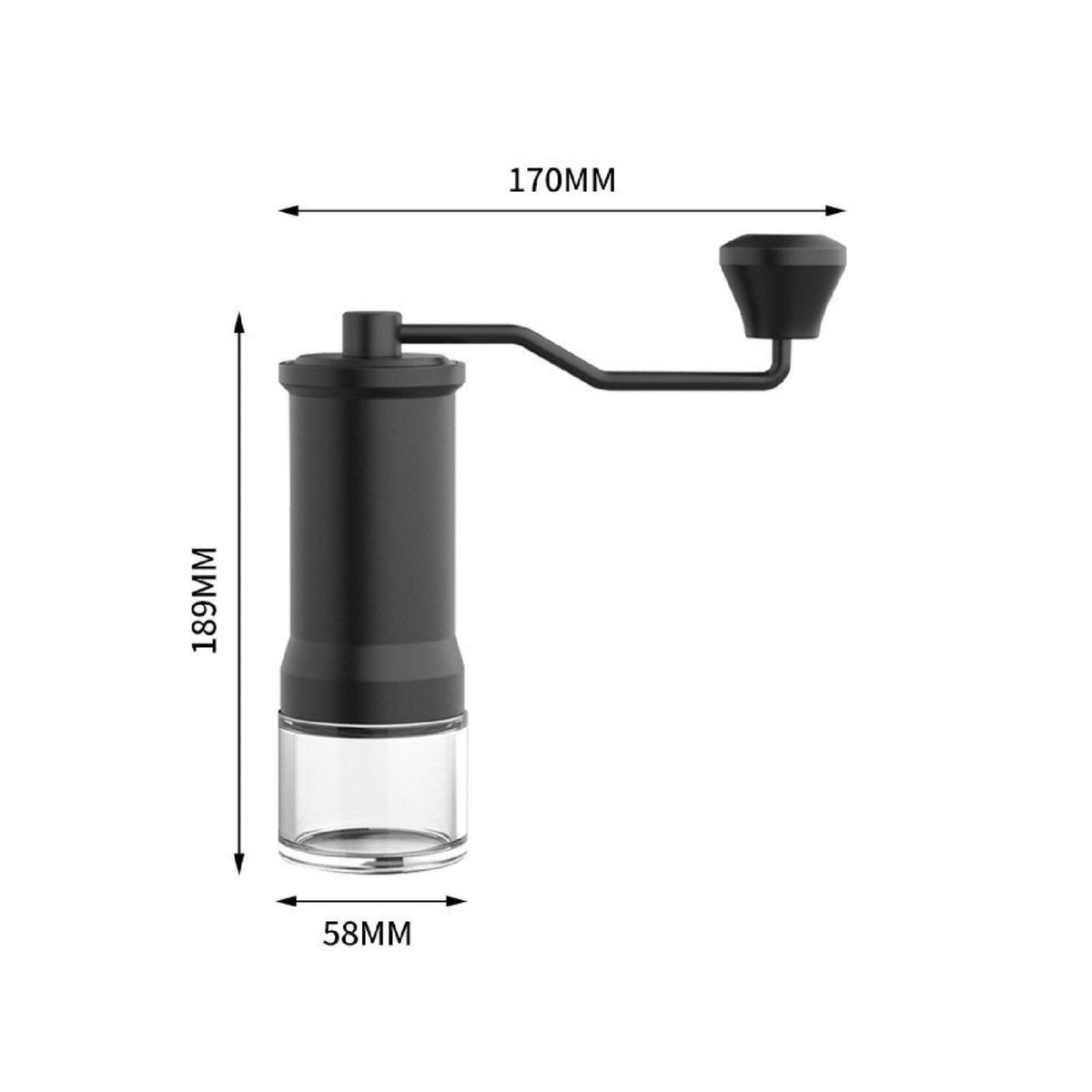 Adjustable Manual Coffee Grinder Handheld Coffee Grinder with Glass Jar Portable Compact for Travelers, Home, Travel, Camping, Office