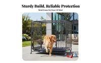 Easy to Clean Heavy Duty Dog Kennel Resistant Large Dog Kennel with Tray Finish Pet Enclosure Double Door for Medium Dogs, Outdoor, Indoor