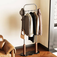 Space Saving Complimentary Standing Valet Stand Minimalist Design Clothing Rack Large Capacity Home Furniture Stable Base for Homeowners, Renters, Adults, Entryway, Living Room, Apartment, Walk-in Closet