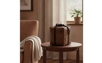 Bamboo Storage Box with Lid Handcrafted Storage Box with Lid Vintage Woven Basket for Collectors