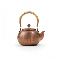 Handmade Copper Tea Kettle Insulated Handle Tea Kettle with Hinged Lid Polished Vessel Hammered for Collectors, Kitchen Countertop
