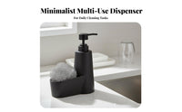 Dish Soap Pump with Scrubber Holder Single-Hand Use Kitchen Sink Dispenser Holder Countertop Organizer Easy to Clean