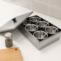 Stainless Steel Seasoning Rack, 6 Pieces, Seasoning Containers, Spice Rack, Household Kitchen Rack