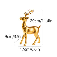 Deer Statue with Antlers Glossy Deer Figurine Tabletop Decor for Living Room, Entryway