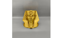 Sculptural Pharaoh Head Pen Holder Gold Pharaoh Pen Holder Tidy Pencil Cup Freestanding for Home Office, Study