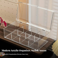 Multicompartment Card Display Case Stable Base Desktop Organizer particle-proofresistant for children