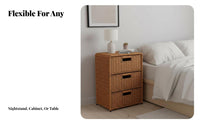 Storage Cabinet European Design Drawer Nightstand Smooth Finish Storage Cabinet with Baskets for Bedroom, Living Room