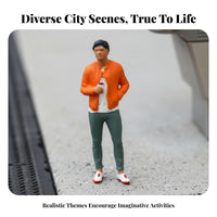 1:64 Scale People Figure Stylish Design Sports Fitness Figure Cityscape Vignette Figurine Dynamic Pose Miniature Human Model