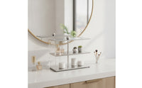 Countertop Storage Rack Three-Tier Rack with Acrylic Panels Minimalist Acrylic Riser for Dresser