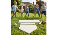 5 Pieces Rubber Bases with Pitching Rubber Plate Lightweight Base Set with Home Plate Flat Baseball Base Set for Families, Backyard, School Field