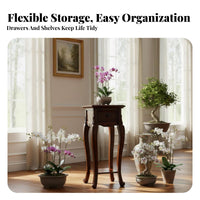Floor-Standing Single Pot Pedestal Western design Plant Stand Elegant Design Indoor Furnishing Easy Installation for Interior Decorators, Gardeners, Homeowners, Living Room, Balcony, Entryway, Corner