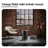 Metal Side Table Elegant Aesthetic Minimalist Pedestal Table Multi-Functional Decorative Stool for Bedside, Entryway, Office