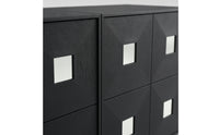 3 Pieces Modular Cabinet Geometric Low-Profile Sideboard Minimalist Cabinet with Sliding Doors for Living Room, Bedroom
