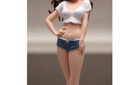 1:64  Hand Painted Resin Figure Realistic Model Miniature Upright Female Figure for Hobbyists, Diorama