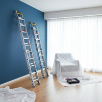 Telescopic Extension Ladder Heavy Duty Aluminum Straight Ladder Industrial Grade Access Equipment for Contractors, Professionals, Construction Site
