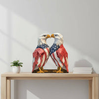 Wooden Eagle Table Decor Independence Day Themed Patriotic Eagle Statue for Bedroom