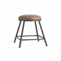 Minimalist Design Backless Padded High Stool Comfortable Cushion Padded Backless Stool Sturdy Construction Bar Chair Stable Frame for Homeowners, Business Owners, Adults, Front Desk, Cafe, Restaurant, Kitchen Island