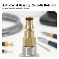 Stainless Steel Construction Pressure Washer Hose Swivel Connector Heavy Duty 3/8 Inch Quick Connect Adapter Time Saving for Car Detailers