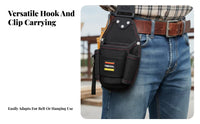 Multiple Pockets Waist Tool Pouch 1680D Oxford Material Belt Tool Pouch EVA Interlayer Work Gear Black