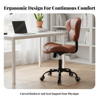Cushioned Seat Adjustable Swivel Stool with Backrest Ergonomic Design Adjustable Low-Back Task Stool Rolling Casters Indoor Seating Easy to Clean for Salon Technicians, Office Workers, Reception Area, Study Room, Medical Facility, Workshop