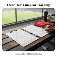 Dry Erase Basketball Coaching Board Reusable Soccer Coaching Board Full & Half Field Layout for PE Teachers, Training Sessions