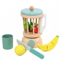 Wooden Fruit Juicer Toy Imaginative Toy Blender with Play Food Educational
